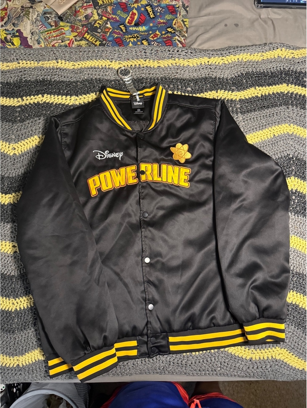 Disney A Goofy Movie Powerline Satin Varsity Bomber Jacket - 2XL